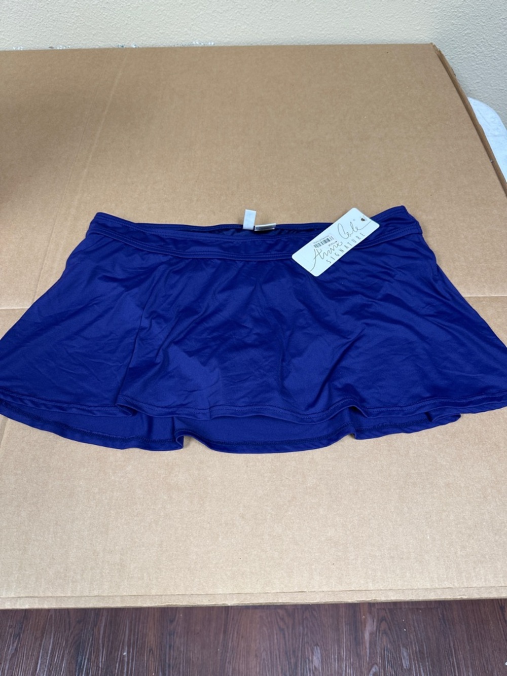 ##495, Size L, Anne Cole Navy Blue Swim Skirt